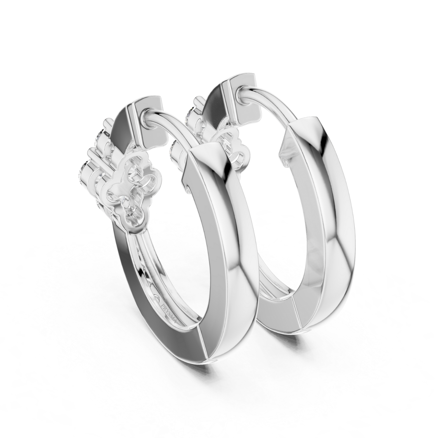 Diamond Cluster Hoop Earrings