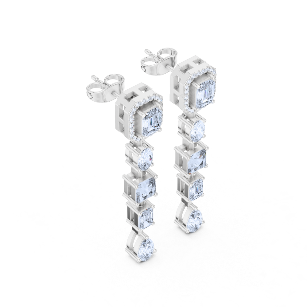 Aurora Geometric Cascade Earrings