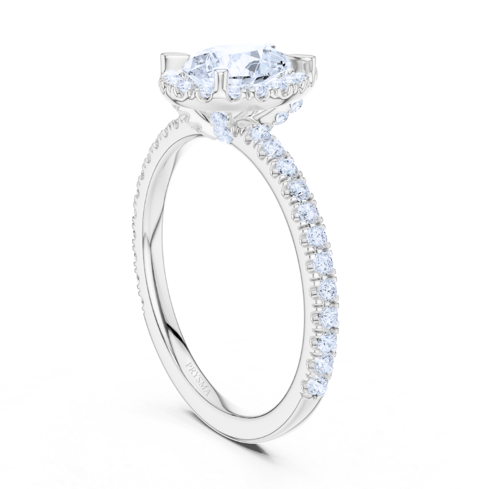 Radiant Teardrop Halo Ring