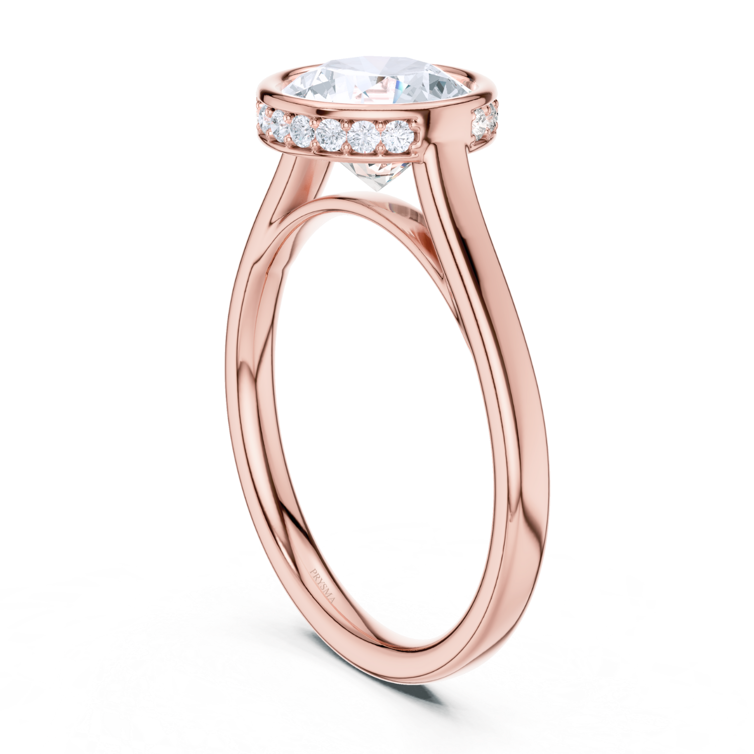 Bezel-Set Diamond Ring With Hidden Halo
