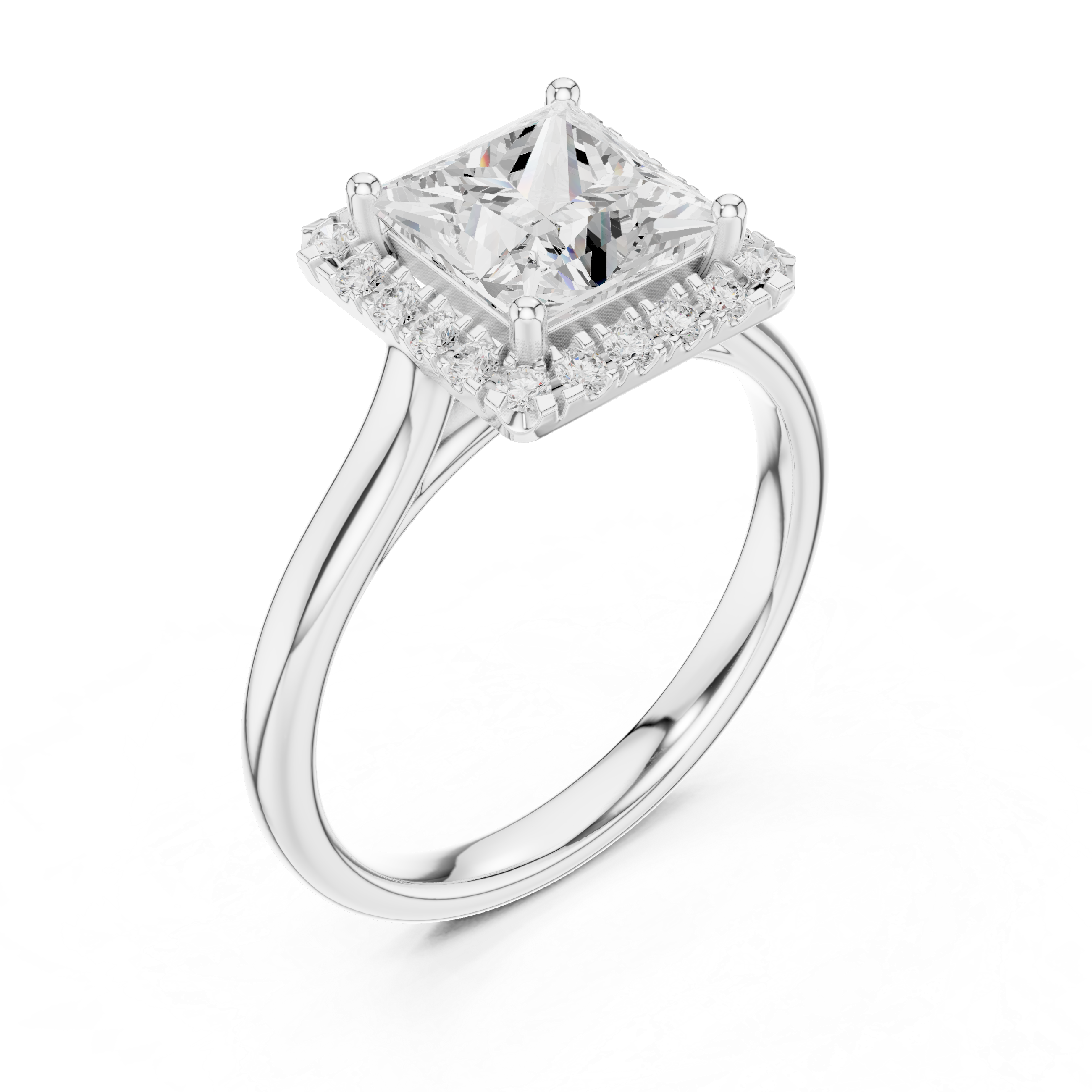 Princess Cut Halo Ring