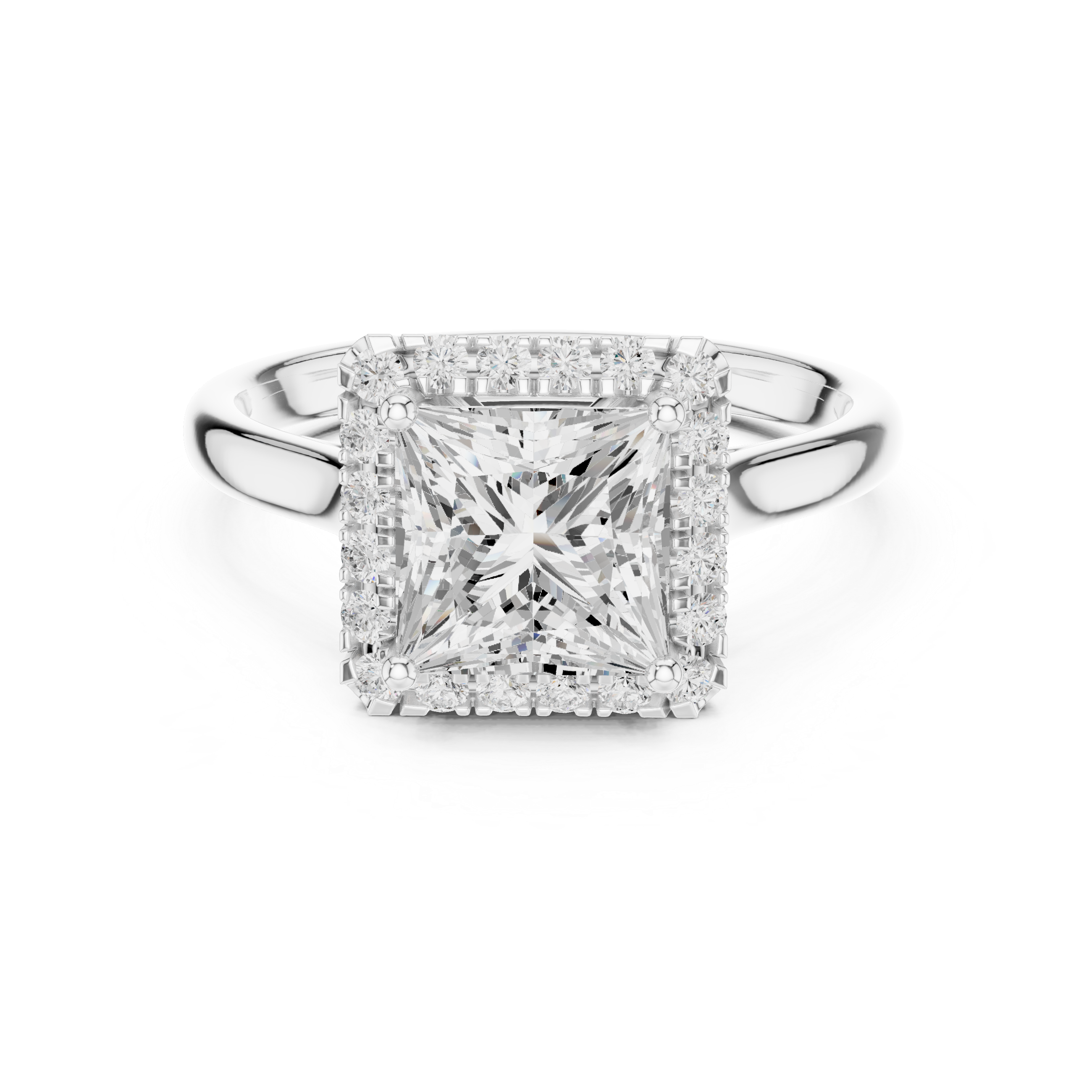 Princess Cut Halo Ring