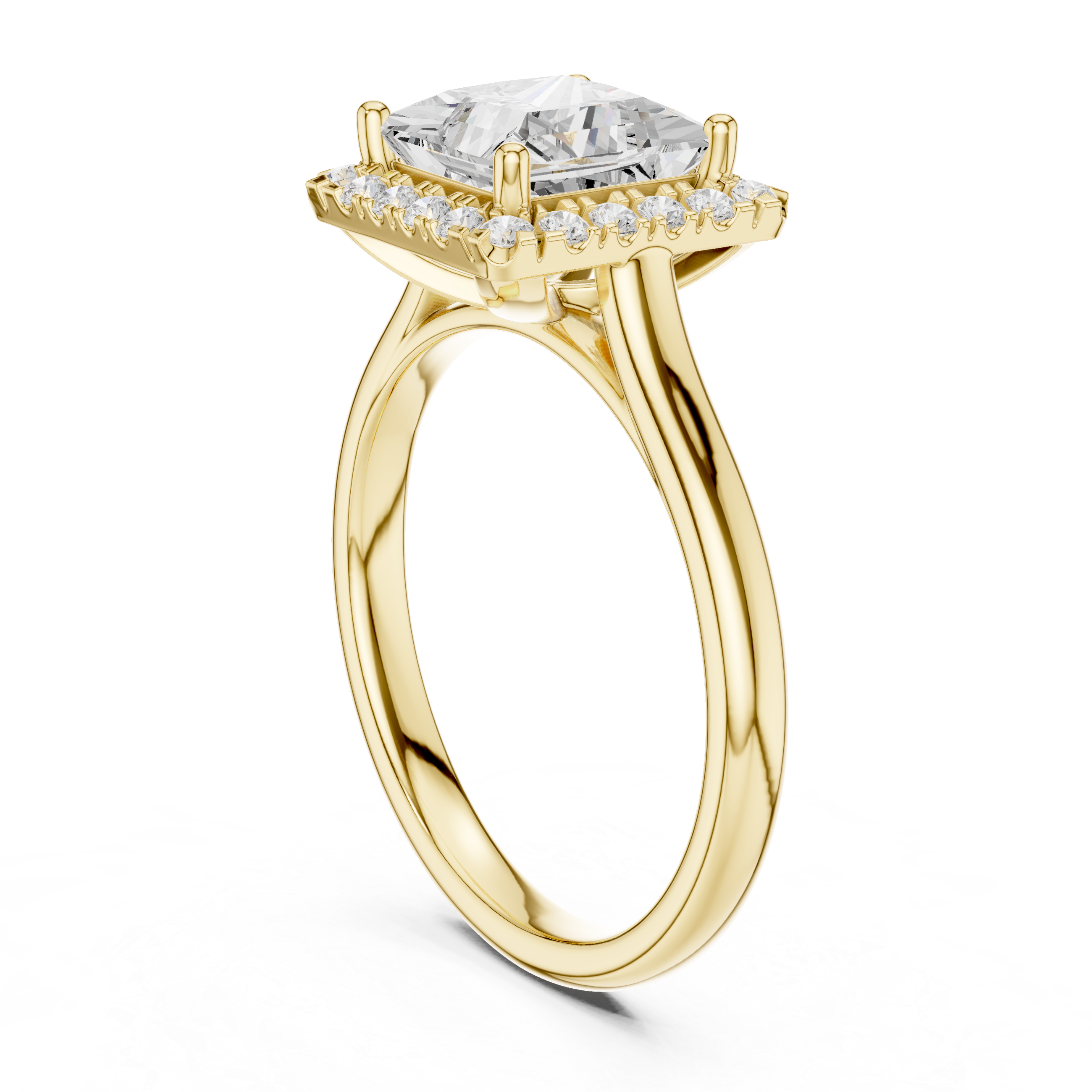 Princess Cut Halo Ring