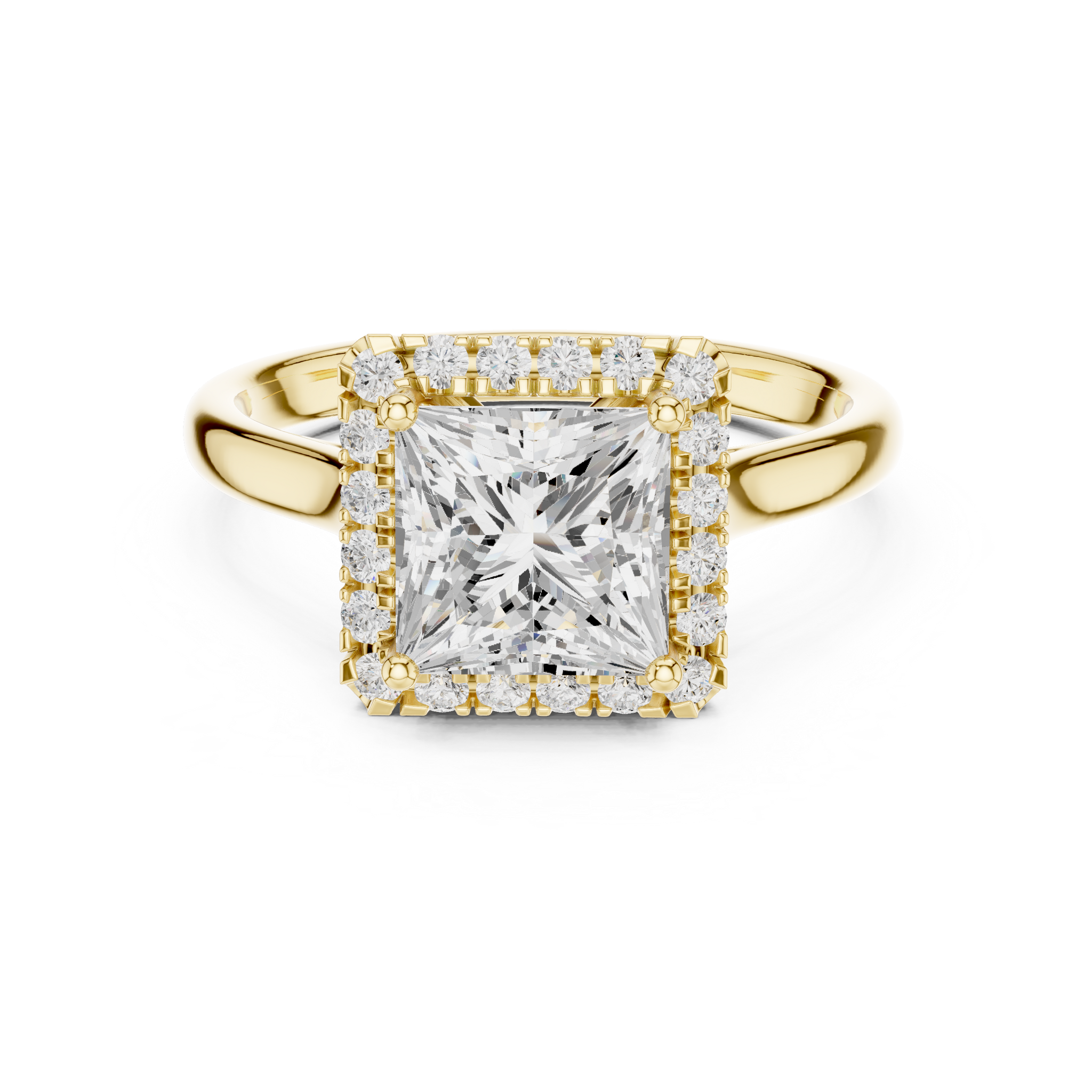 Princess Cut Halo Ring