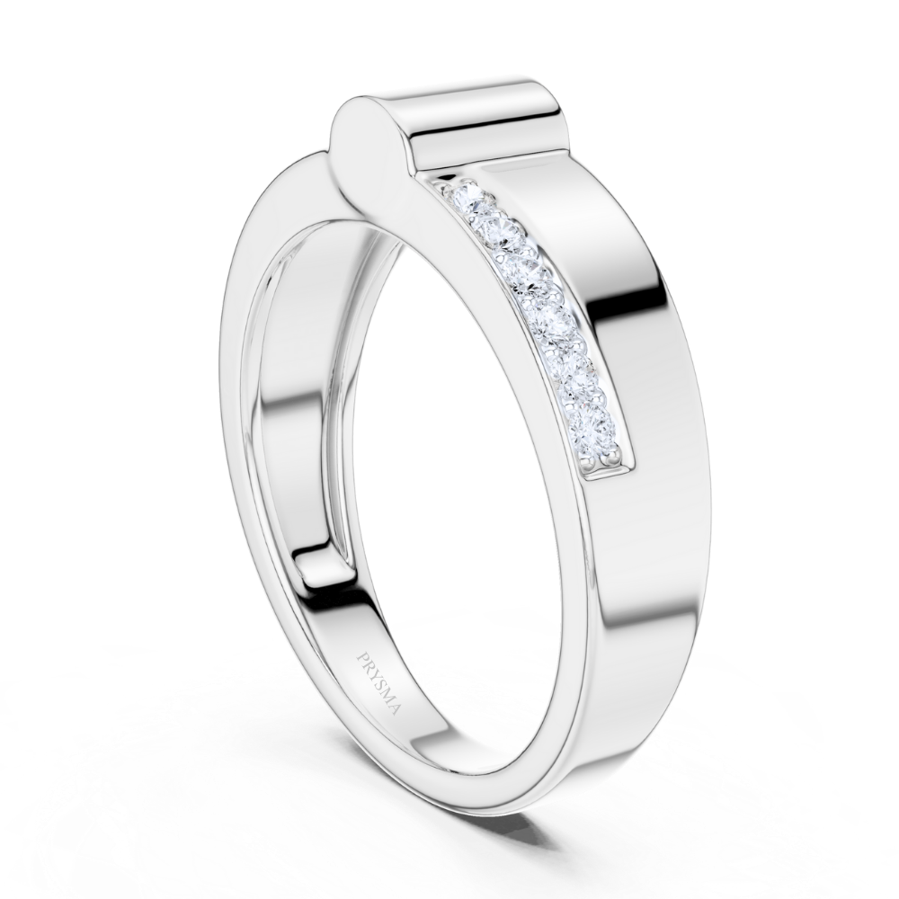 Axis Diamond Groove Ring