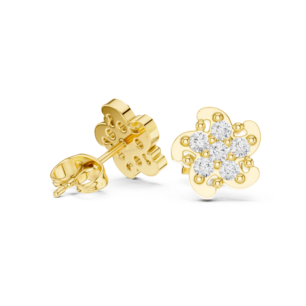 Twirl Blossom Diamond Stud Earrings