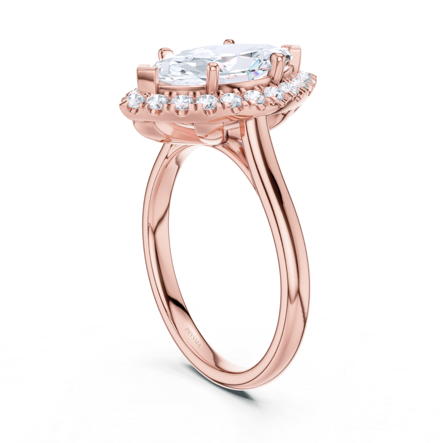Marquise Halo Split Shank Diamond Ring