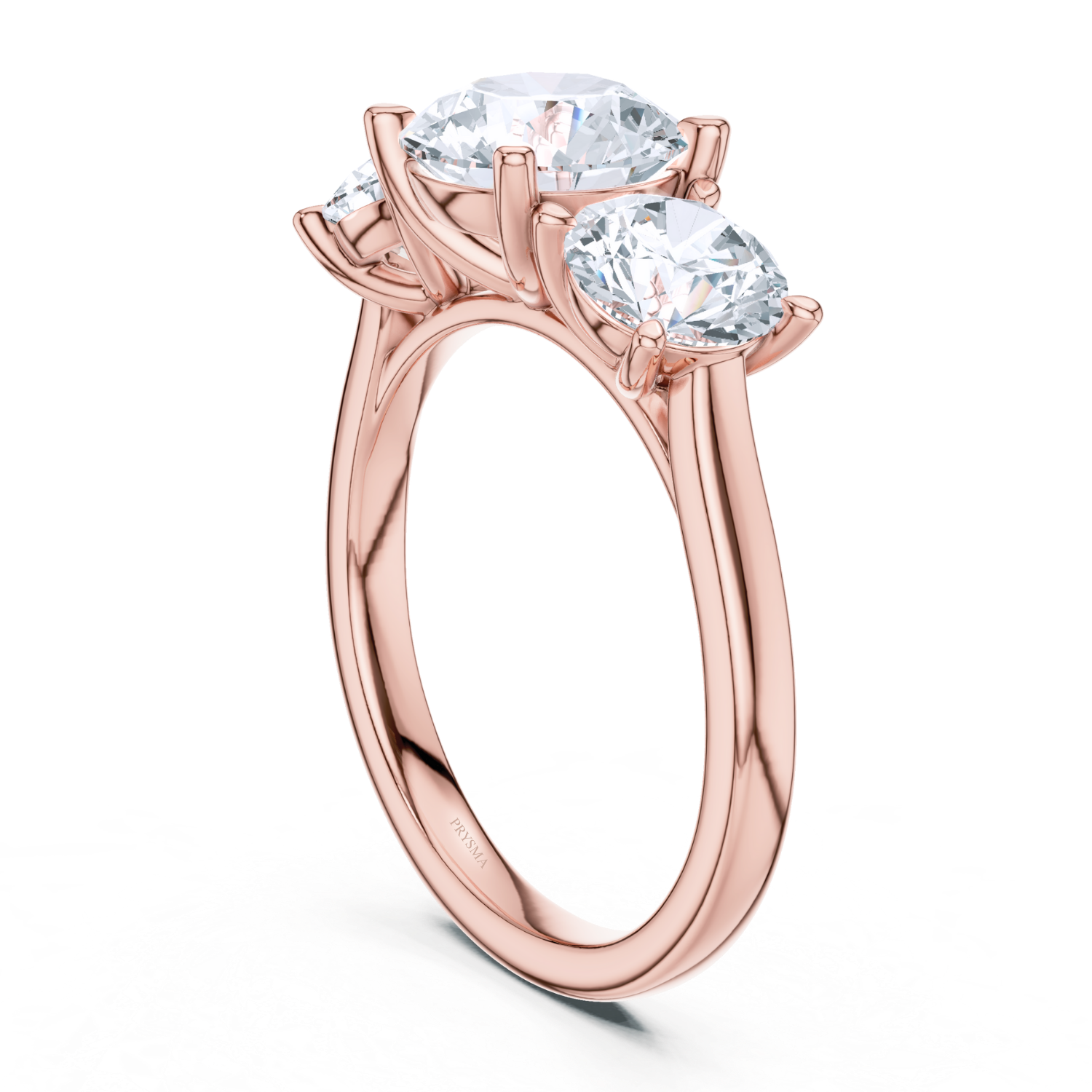 Round Three-Stone Diamond Ring
