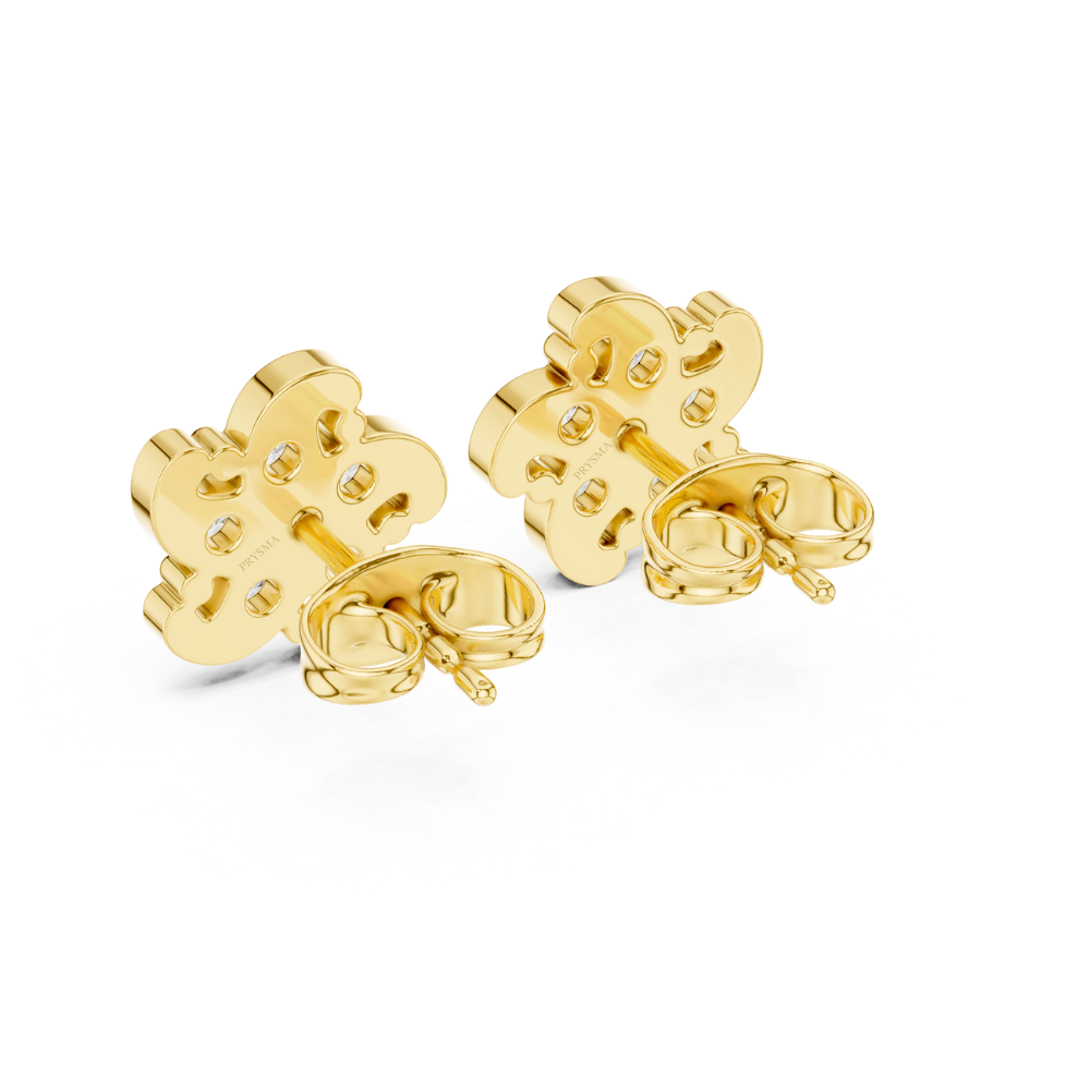 Twirl Blossom Diamond Stud Earrings