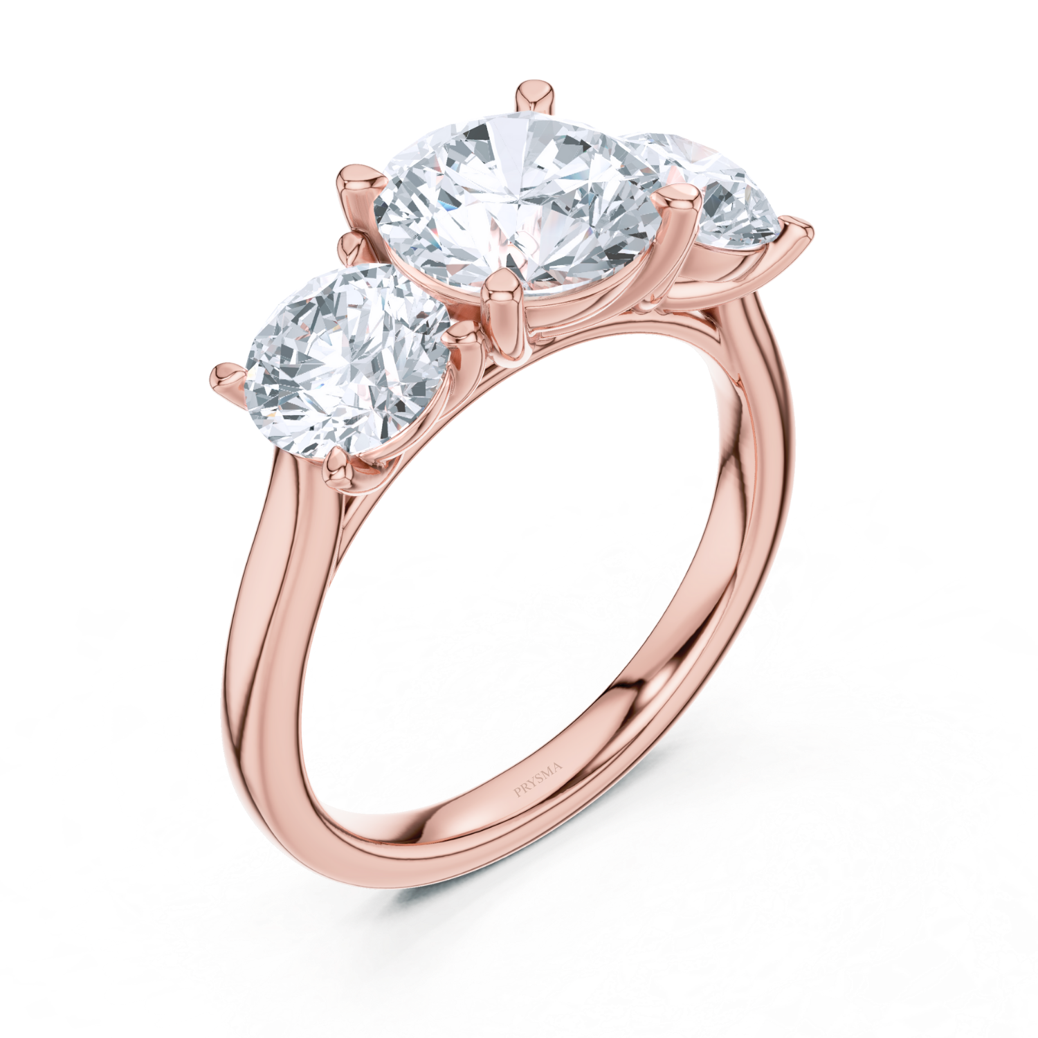 Round Three-Stone Diamond Ring