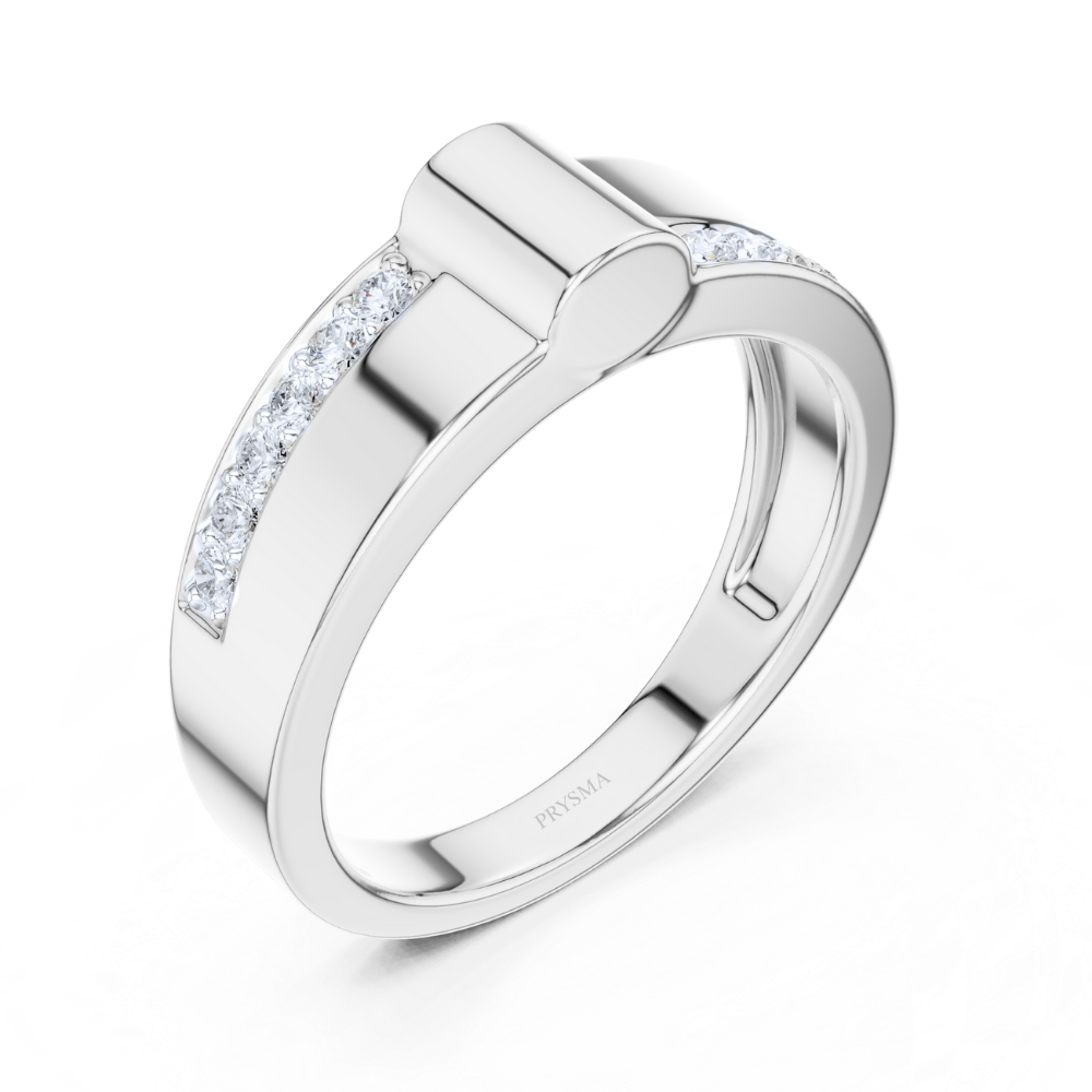 Axis Diamond Groove Ring