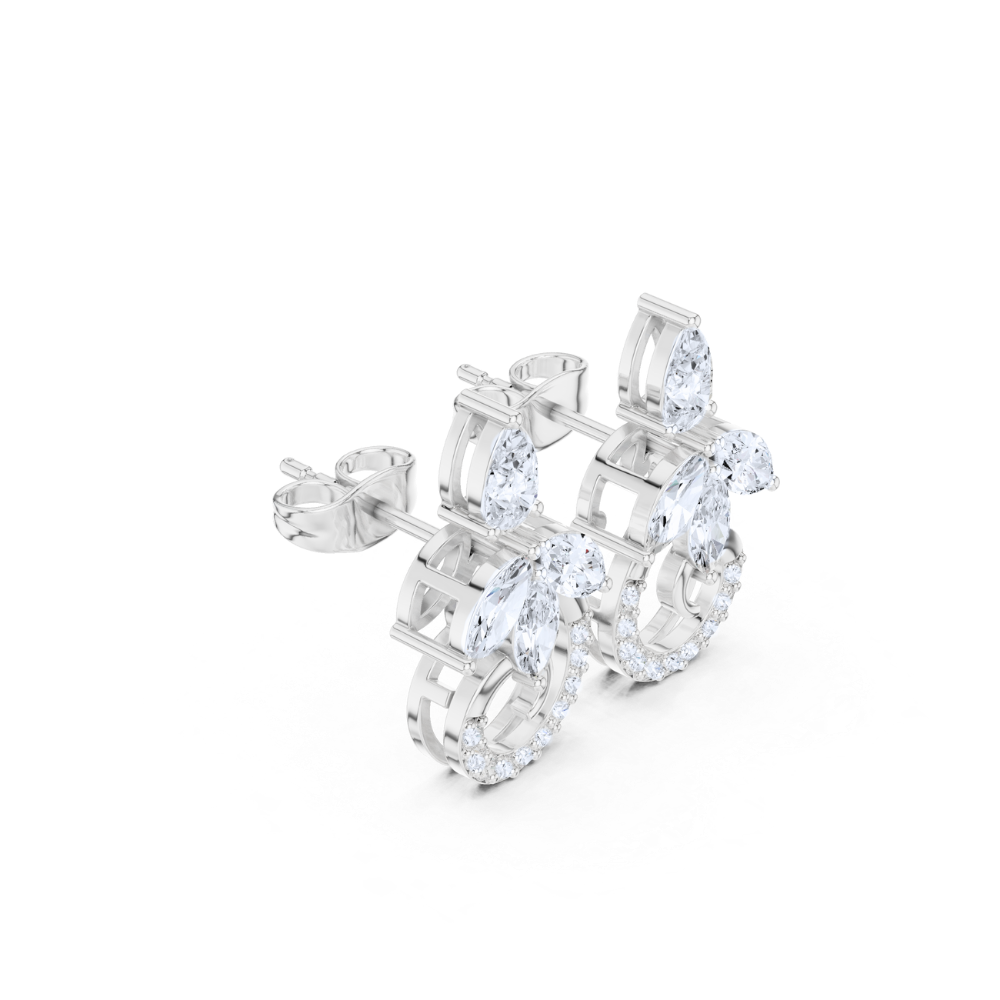 Twilight Bloom Diamond Swirl Earrings