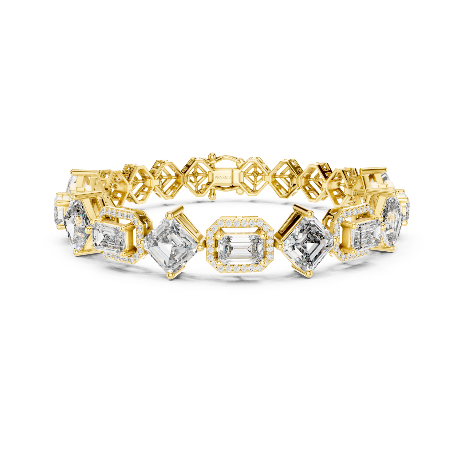 Regal Radiance Emerald-Cut Diamond Bracelet