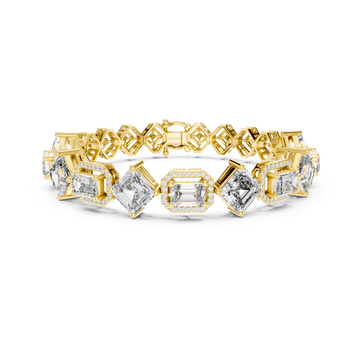 Regal Radiance Emerald-Cut Diamond Bracelet