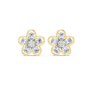 Floral Radiance Diamond Stud Earrings