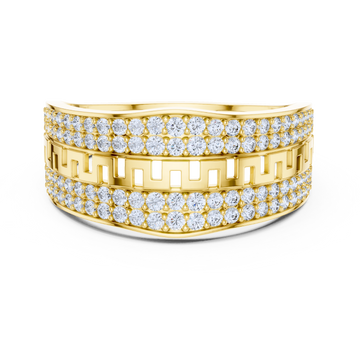 Greek Key Diamond Pave Ring