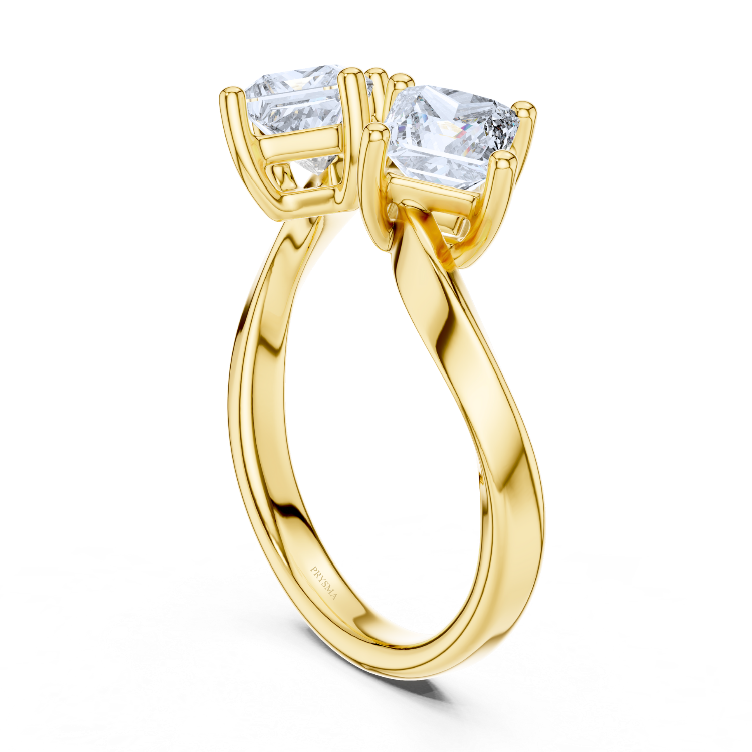 Twin Princess-Cut Diamond Open Ring