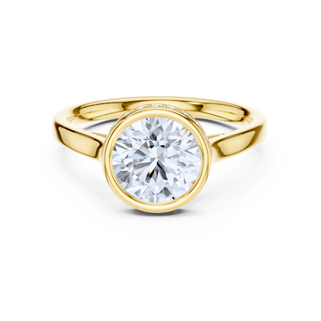 Bezel-Set Diamond Ring With Hidden Halo