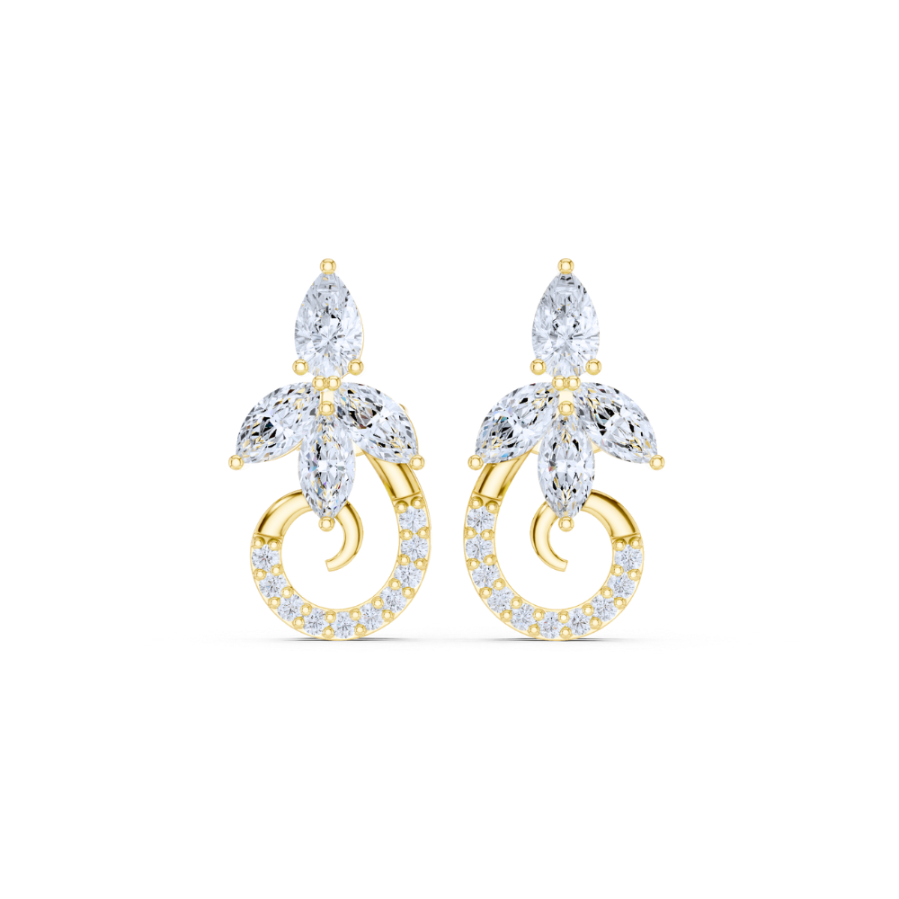 Twilight Bloom Diamond Swirl Earrings