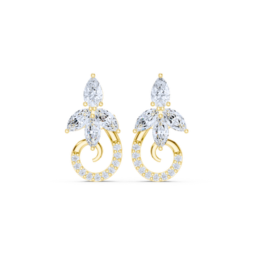 Twilight Bloom Diamond Swirl Earrings
