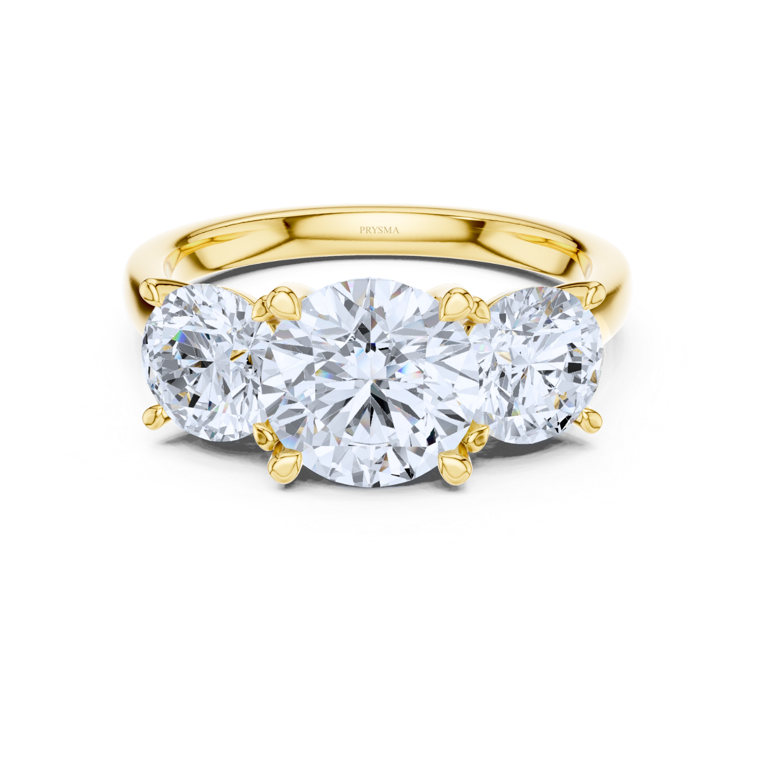 Round Three-Stone Diamond Ring