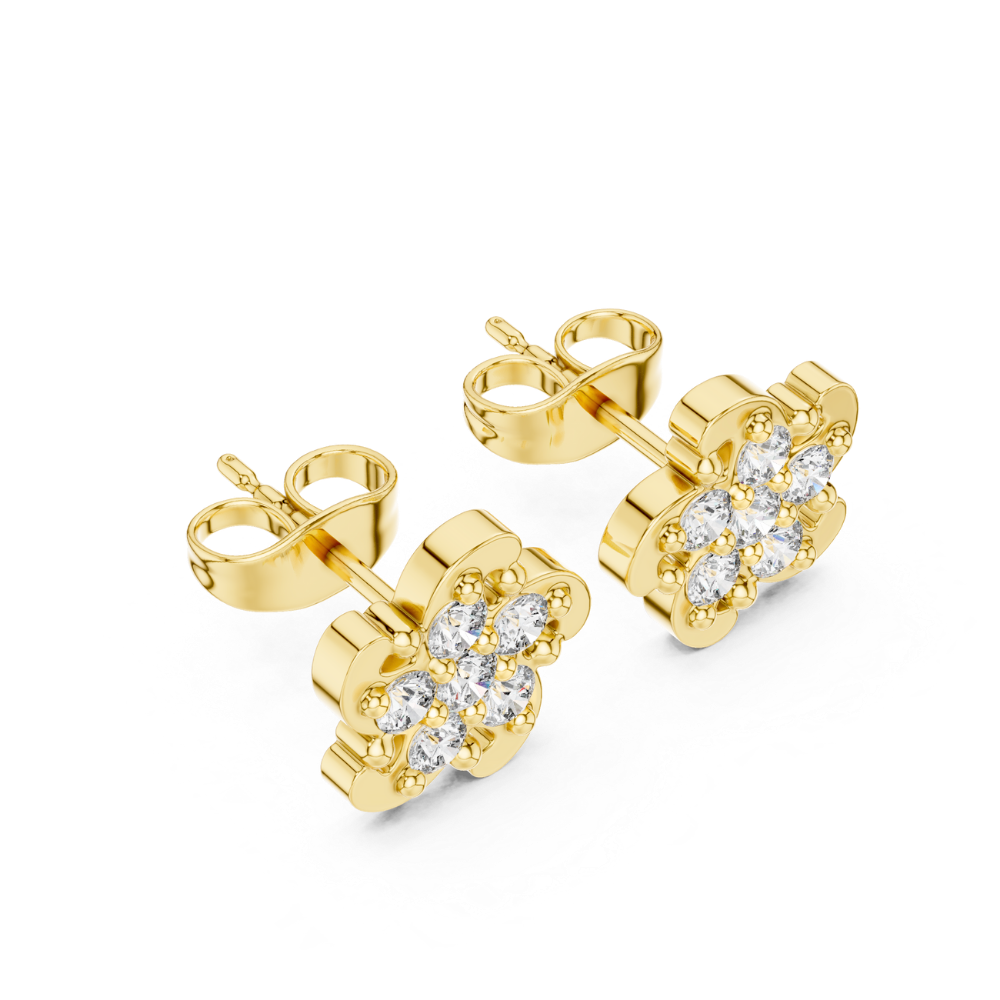 Twirl Blossom Diamond Stud Earrings