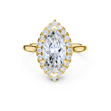 Marquise Halo Split Shank Diamond Ring