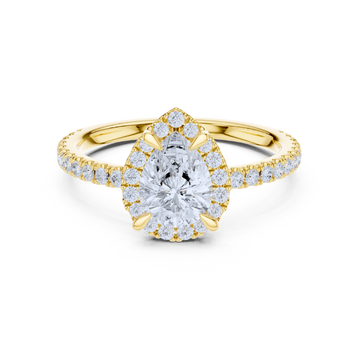 Radiant Teardrop Halo Ring