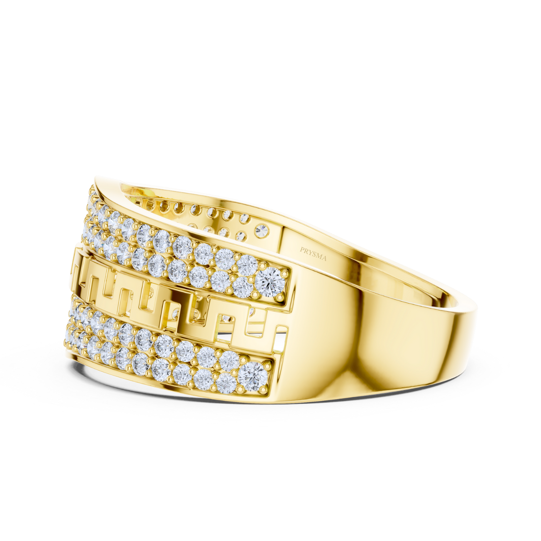Greek Key Diamond Pave Ring