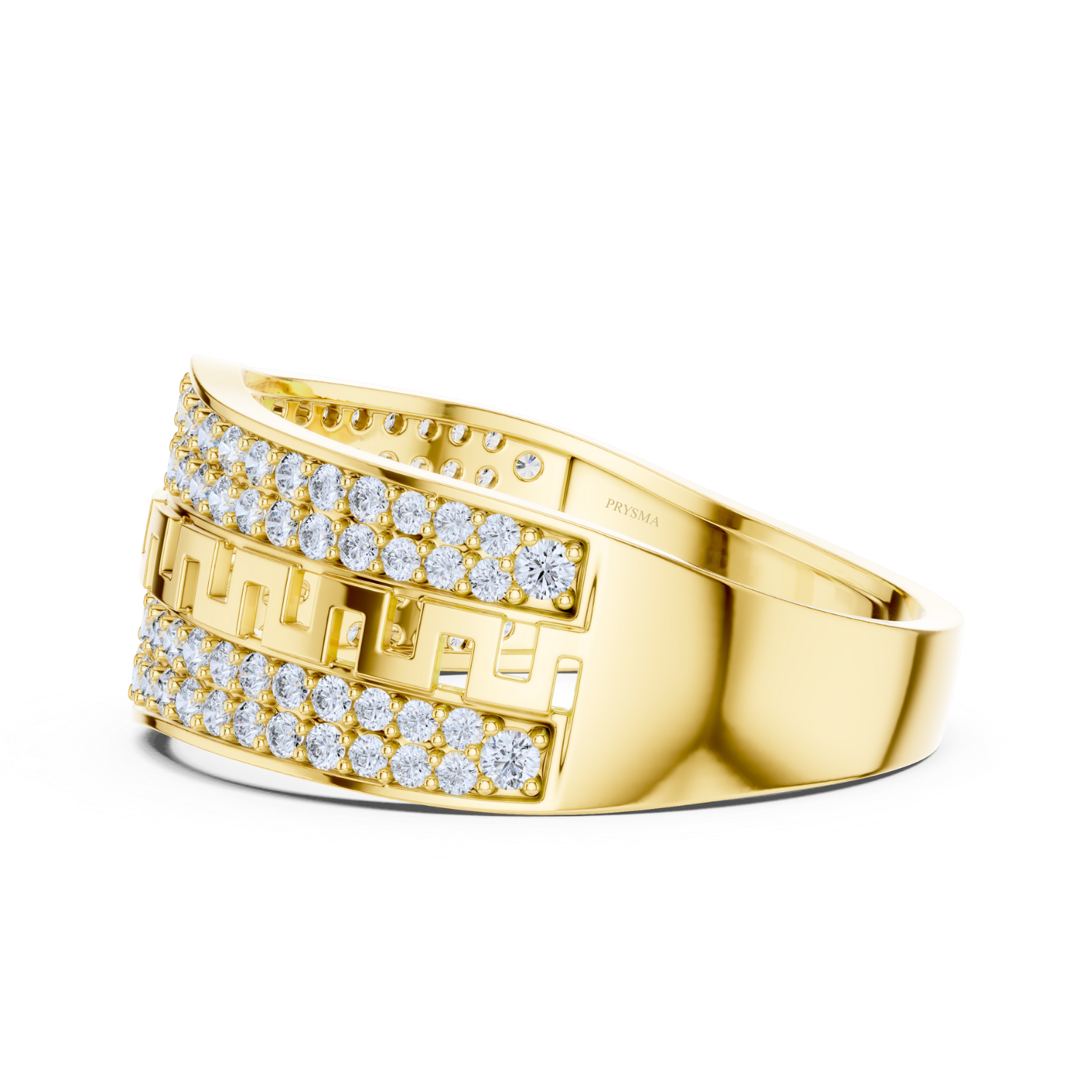 Greek Key Diamond Pave Ring