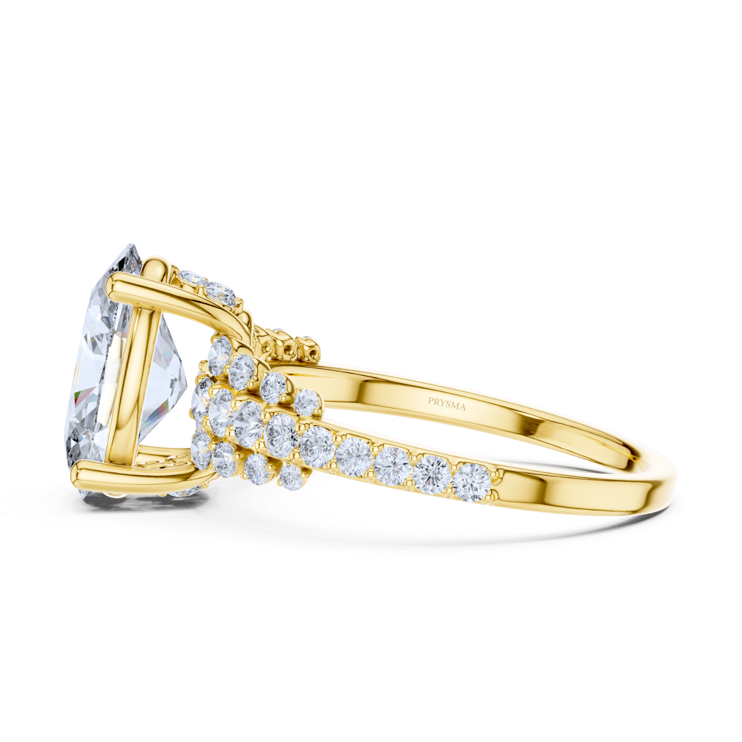 Oval-Cut Diamond Vine Cluster Ring