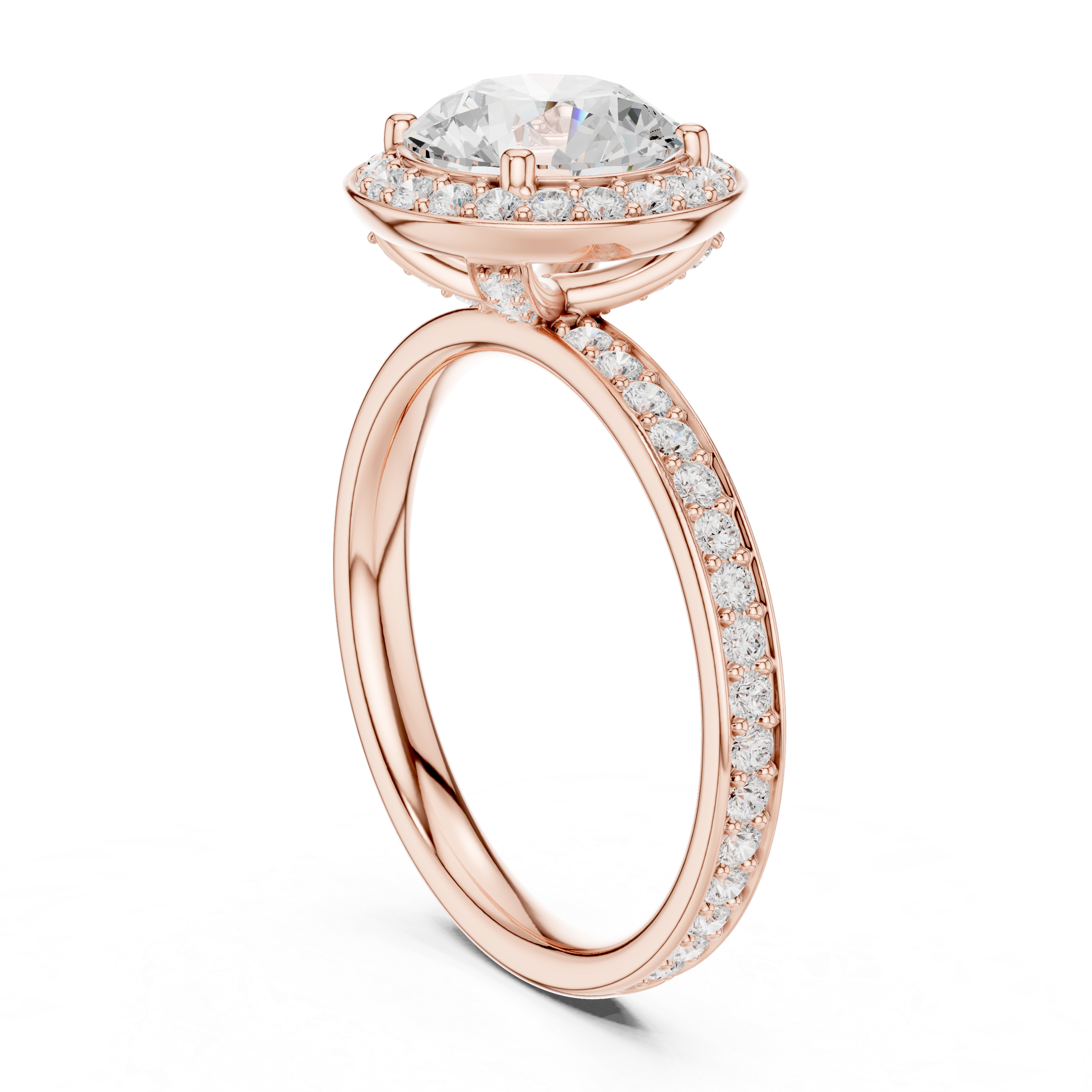 Pave Halo Diamond Ring