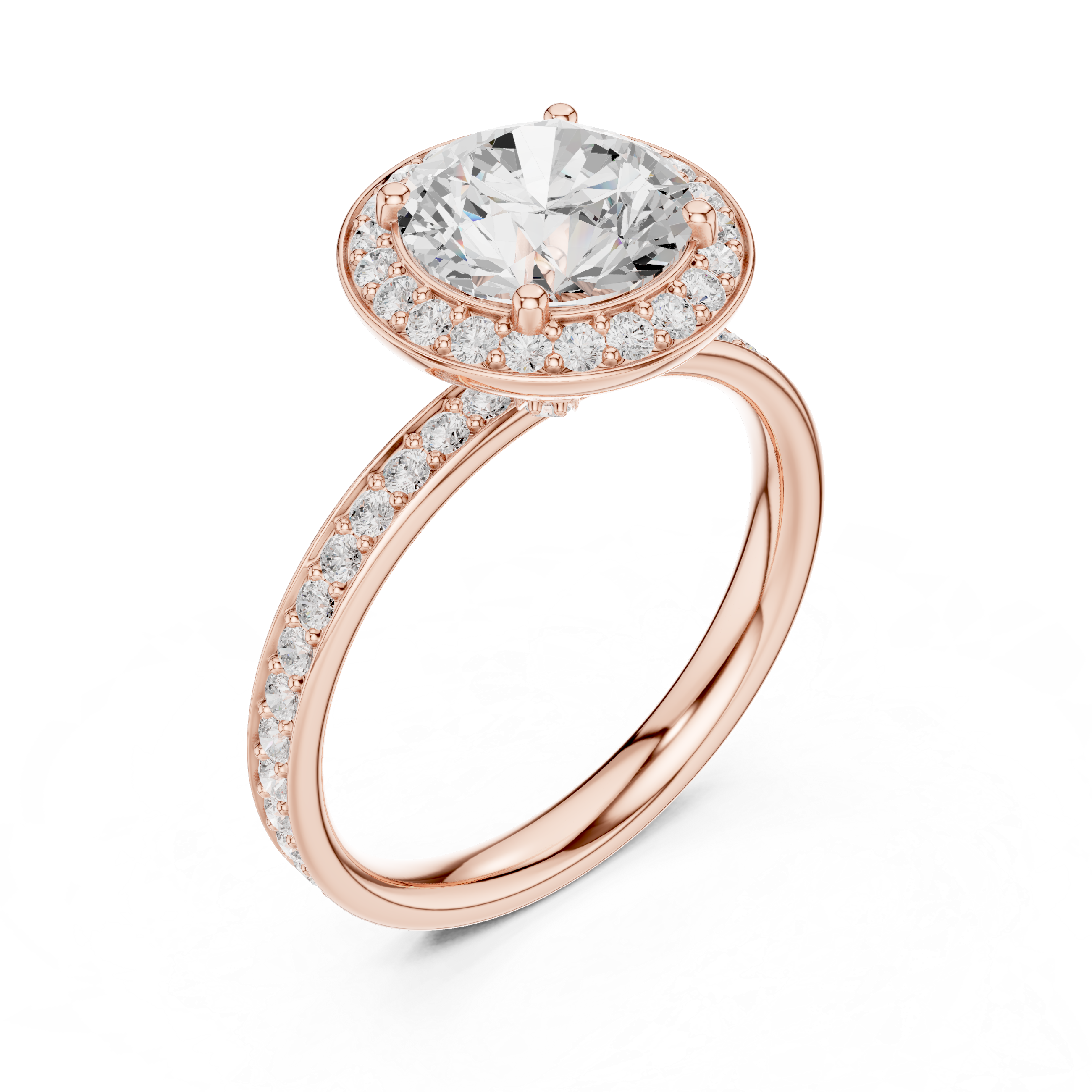 Pave Halo Diamond Ring