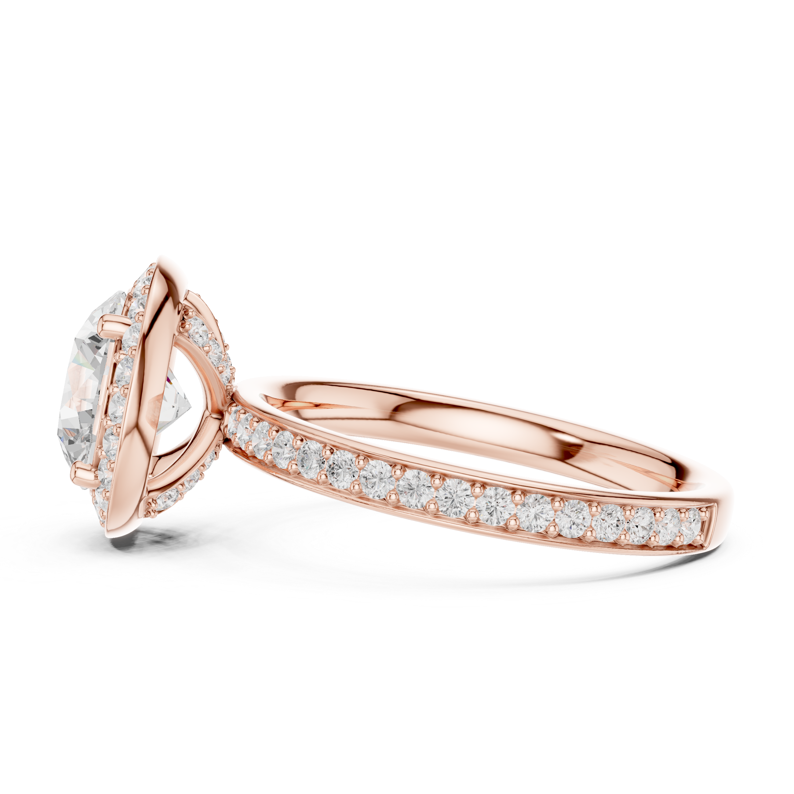 Pave Halo Diamond Ring