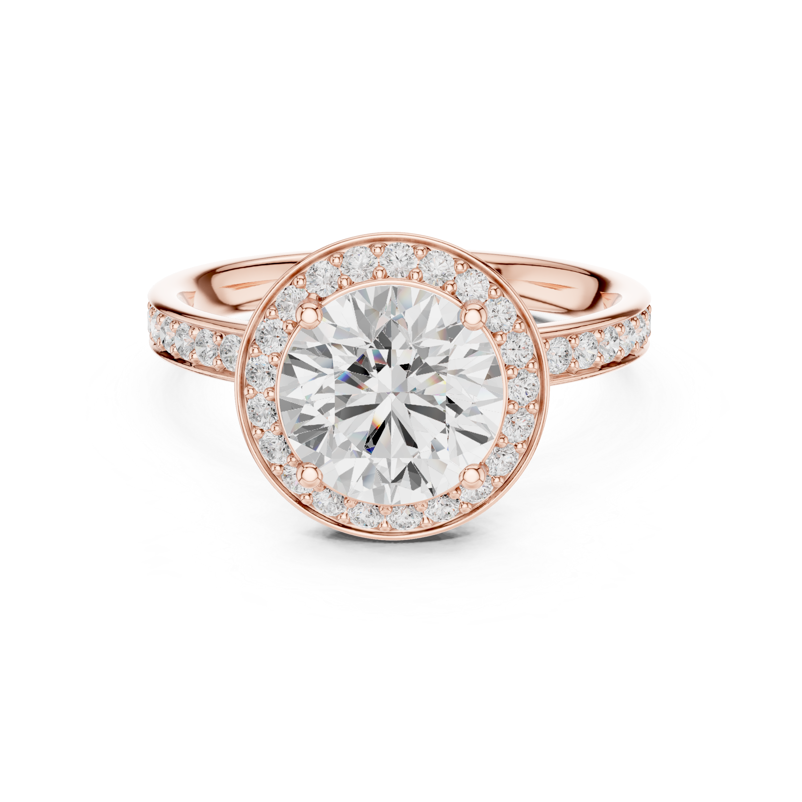Pave Halo Diamond Ring