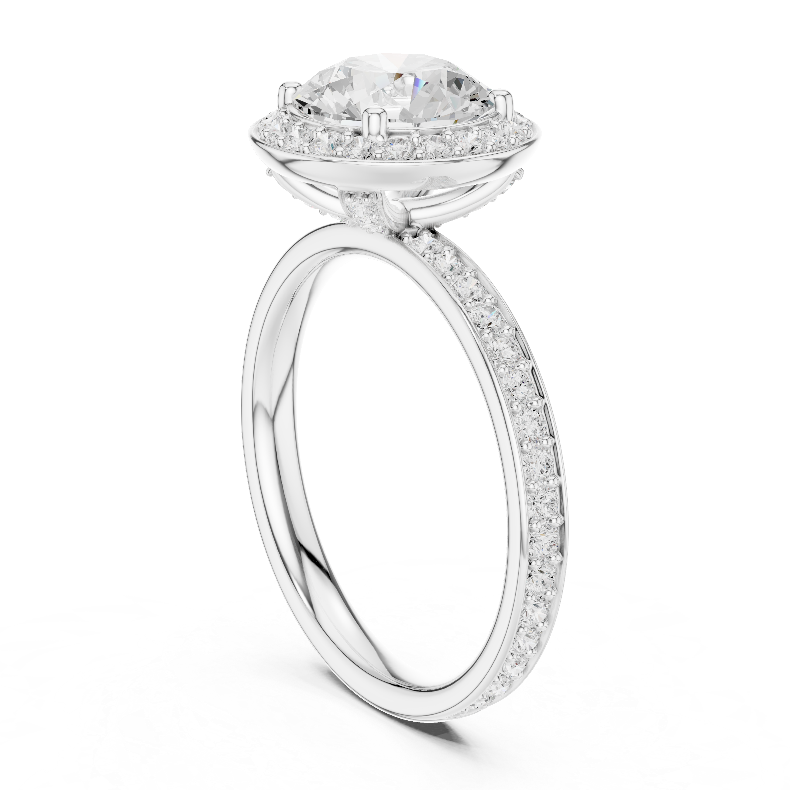 Pave Halo Diamond Ring