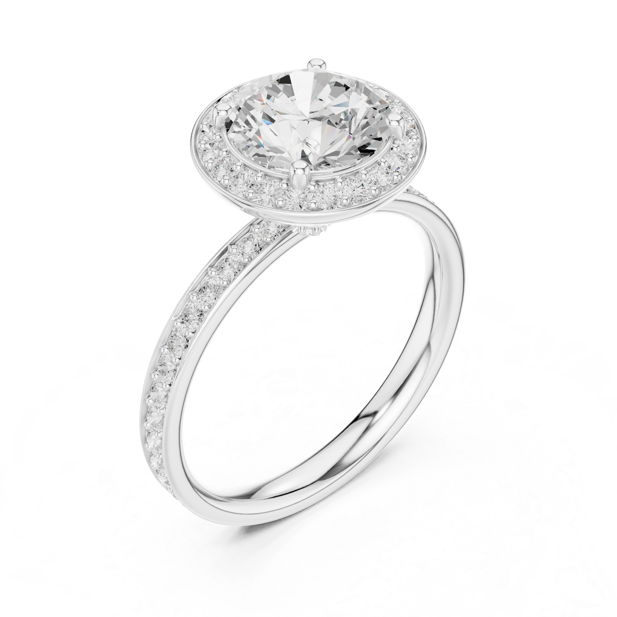 Pave Halo Diamond Ring