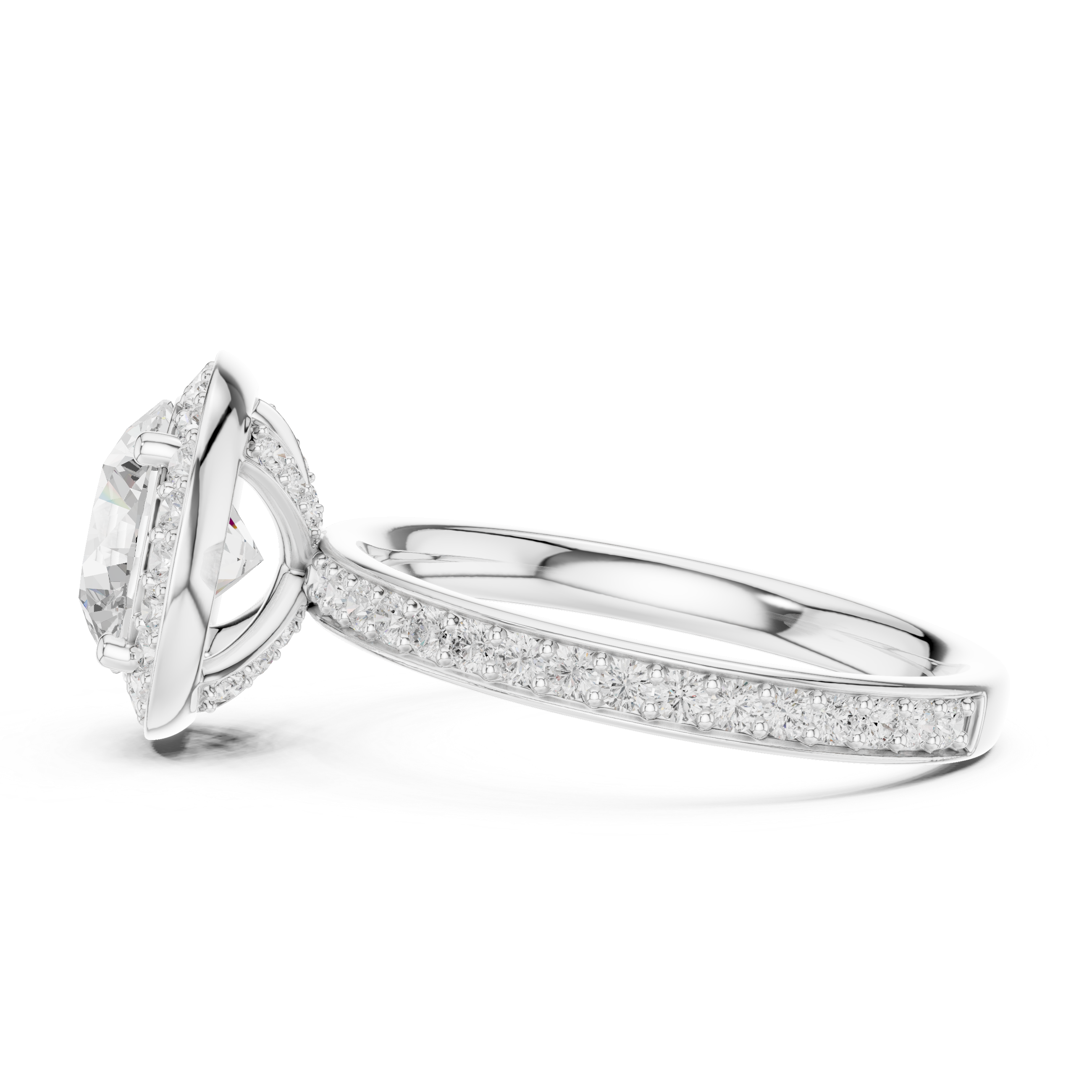 Pave Halo Diamond Ring