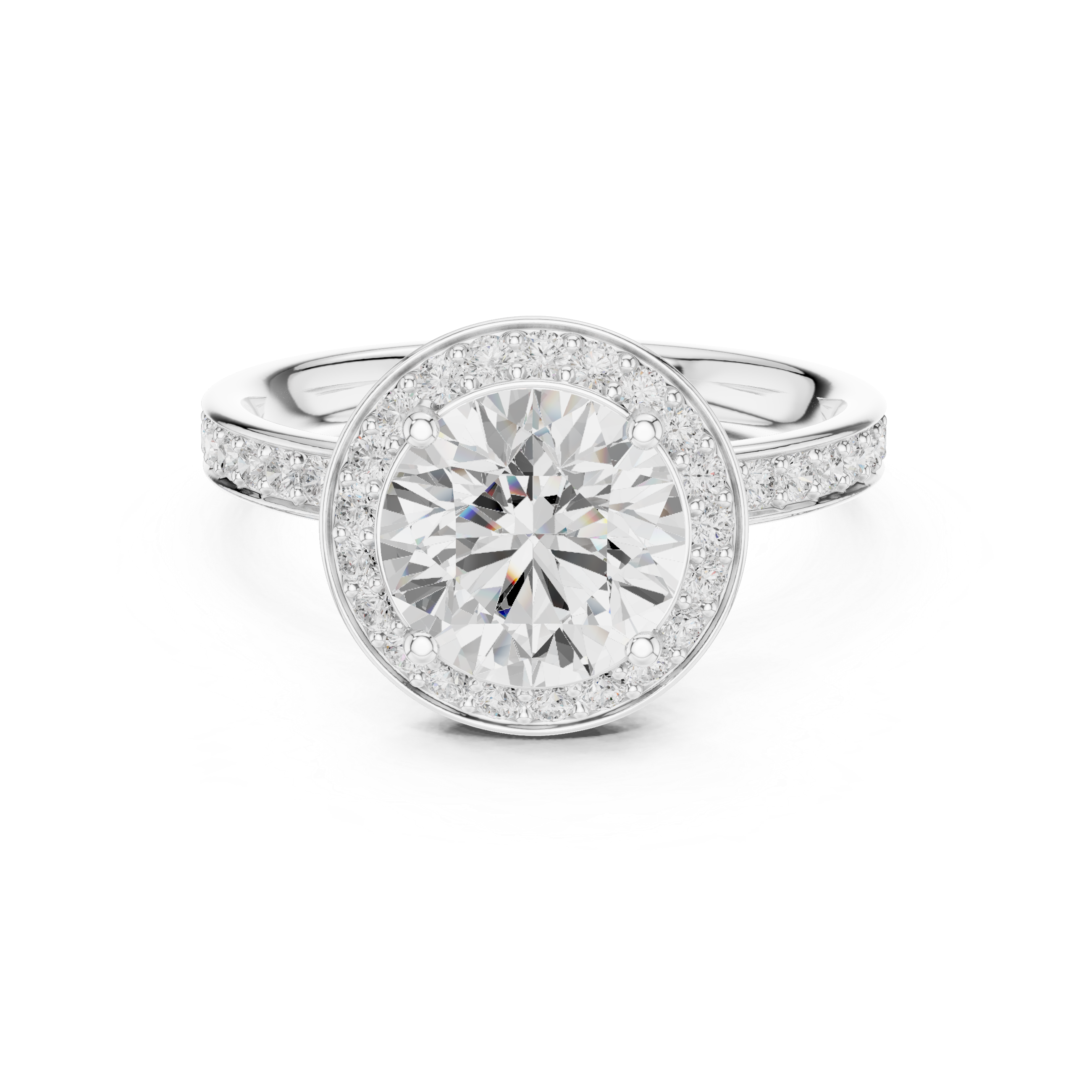 Pave Halo Diamond Ring