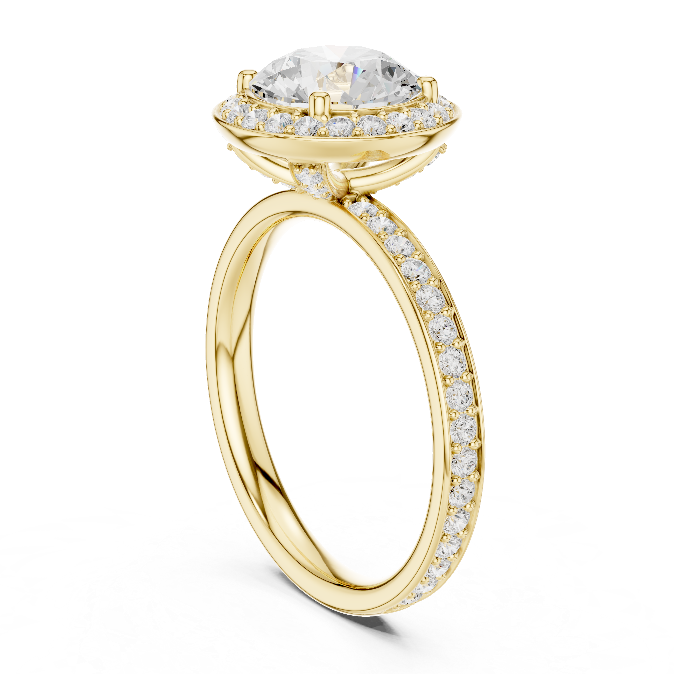 Pave Halo Diamond Ring