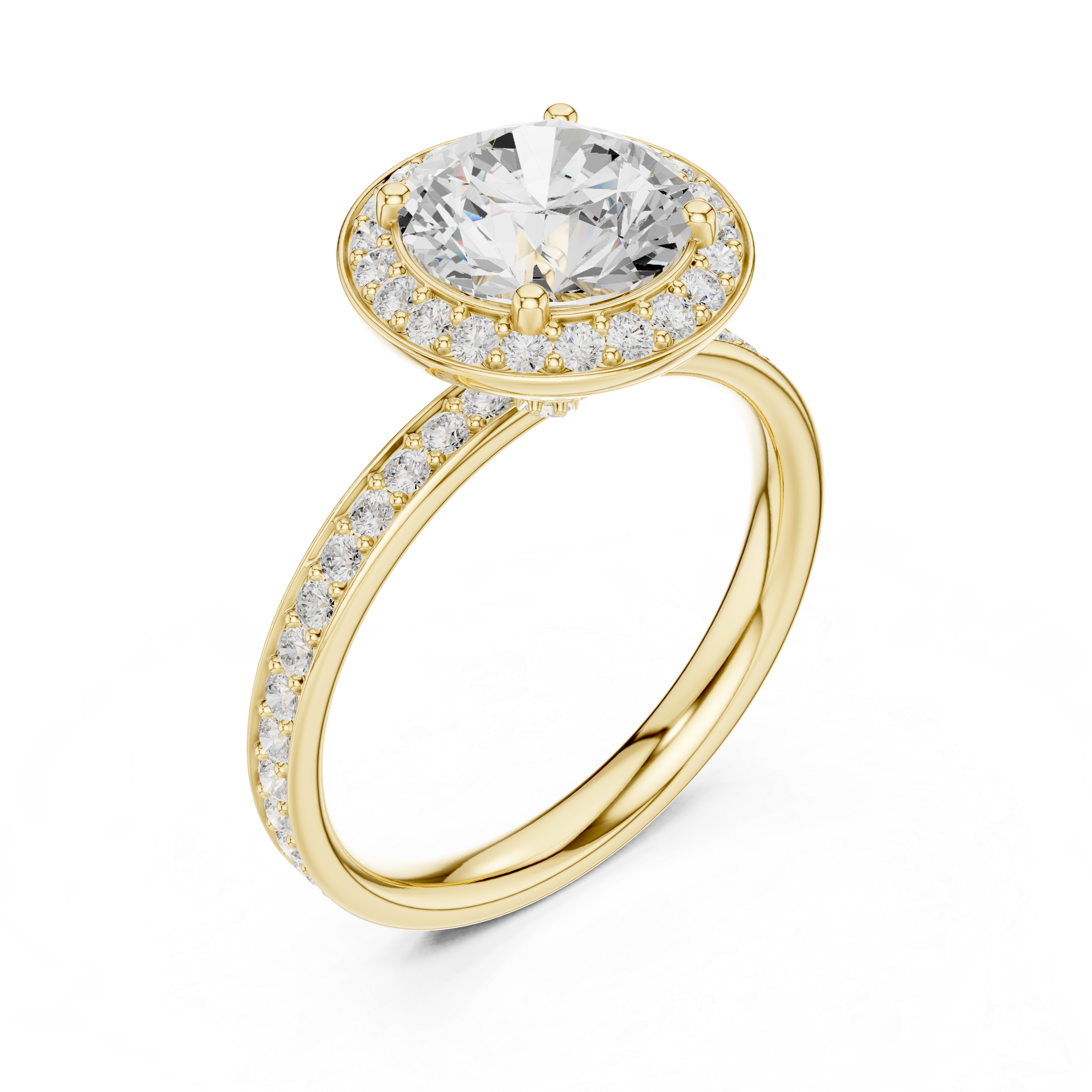 Pave Halo Diamond Ring