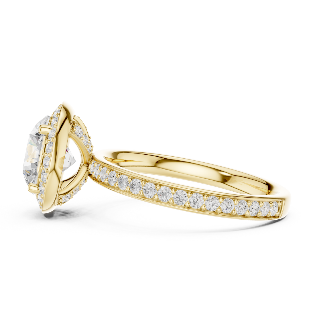 Pave Halo Diamond Ring