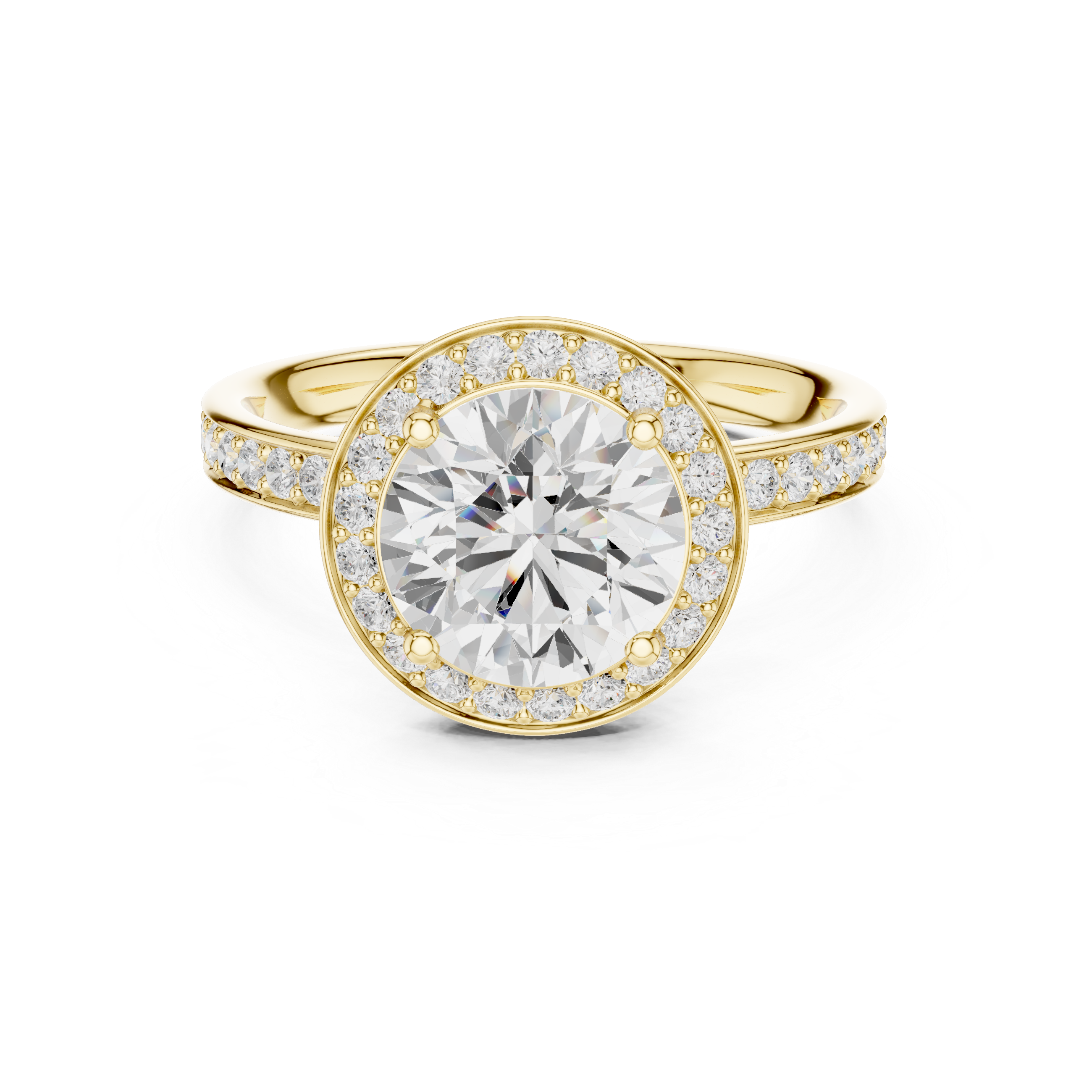 Pave Halo Diamond Ring