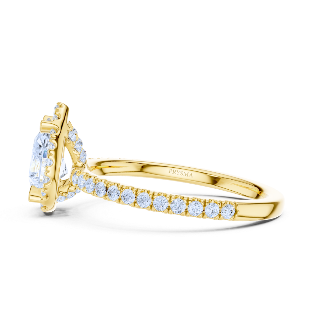 Radiant Teardrop Halo Ring