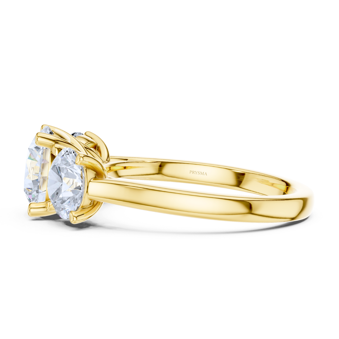 Round Three-Stone Diamond Ring