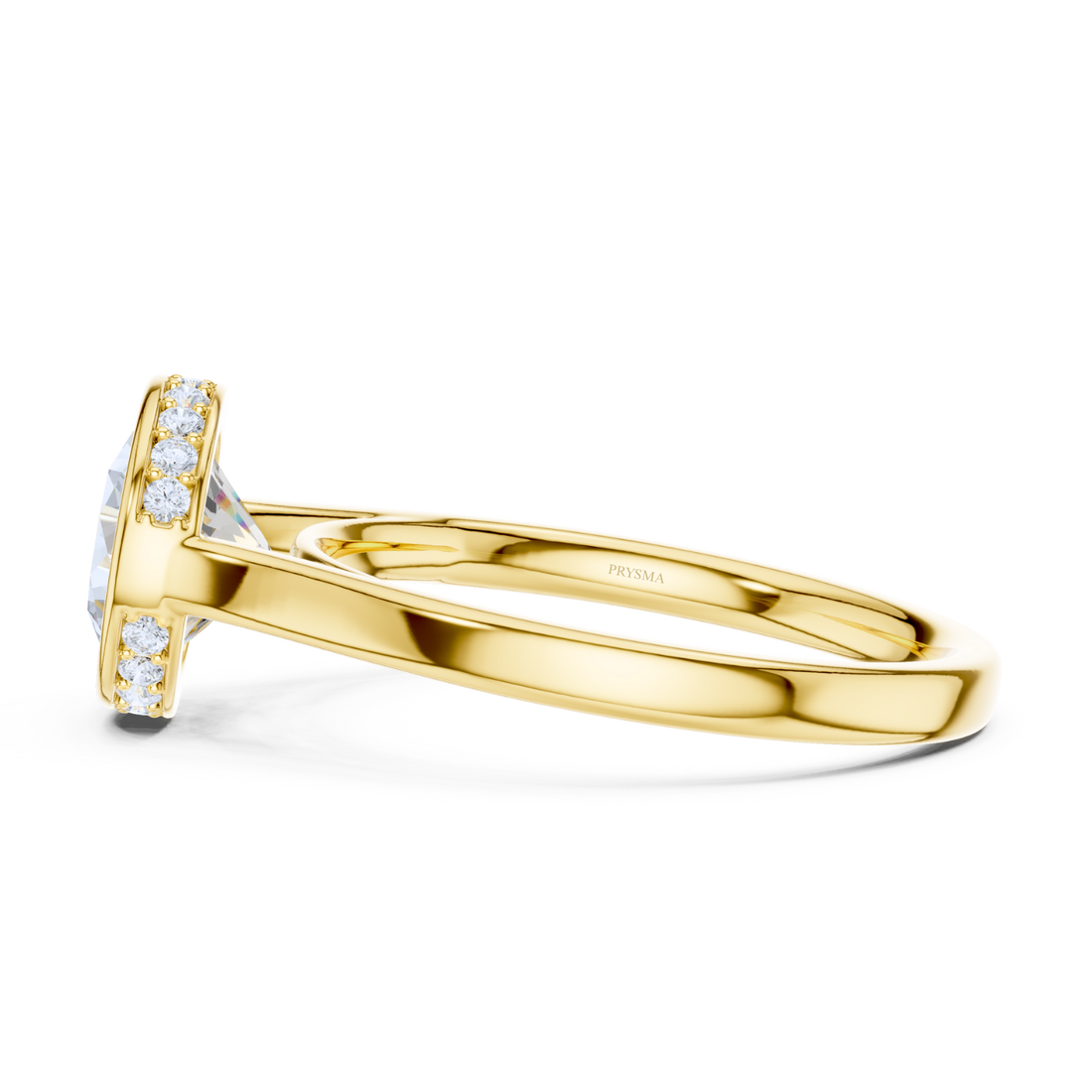 Bezel-Set Diamond Ring With Hidden Halo