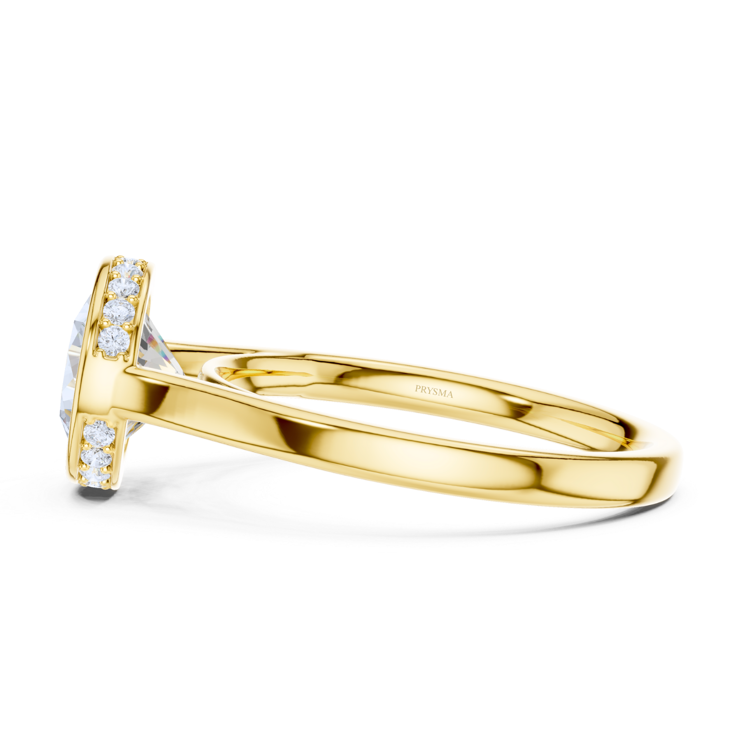 Bezel-Set Diamond Ring With Hidden Halo