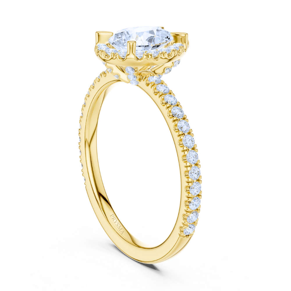 Radiant Teardrop Halo Ring