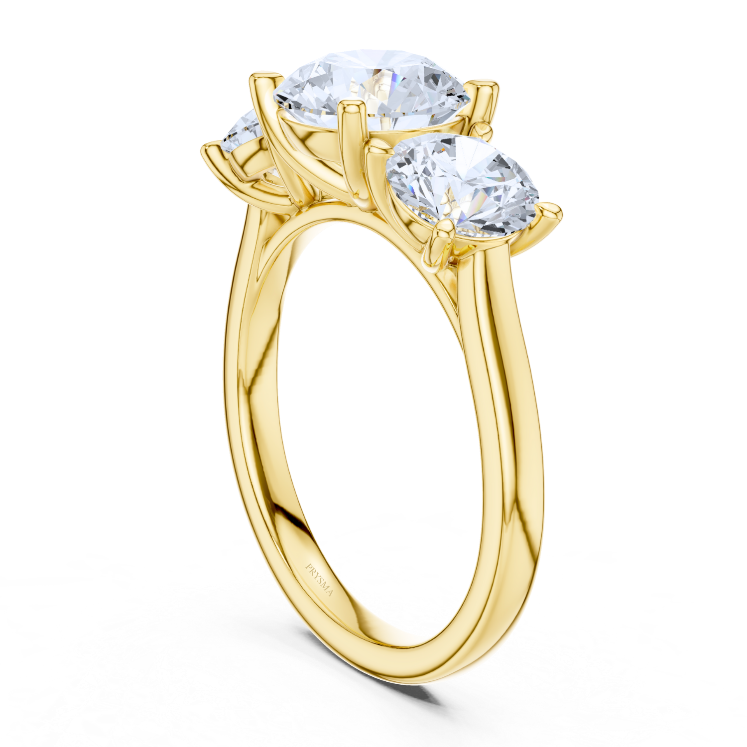 Round Three-Stone Diamond Ring