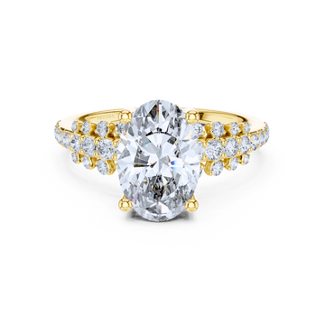 Oval-Cut Diamond Vine Cluster Ring
